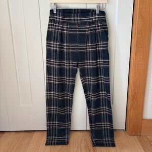Joanie Clothing Size Small (4) Plaid Navy Blue Straight Leg Pants